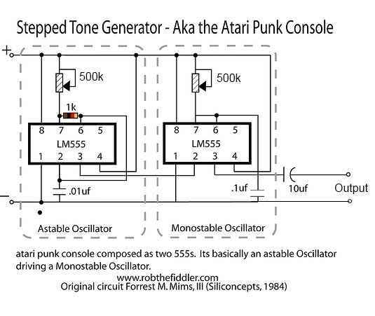 APC schematic — astable + monostable 串接示意